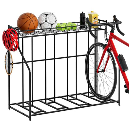 4 Bike Stand Bike Rack Garage with Storage Rack