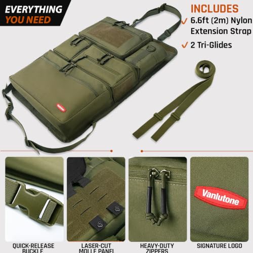 Tactical Seat Back Organizer Heavy Duty MOLLE Panel Organizer with Multiple Pockets & Hook Loop Panel for Road Trip Essentials