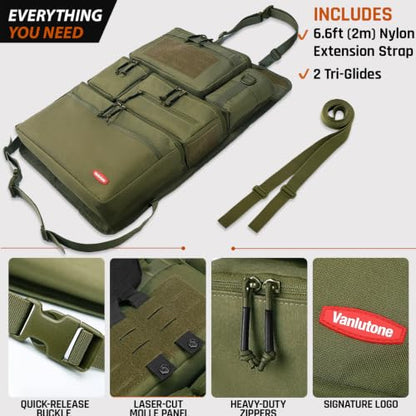 Tactical Seat Back Organizer Heavy Duty MOLLE Panel Organizer with Multiple Pockets & Hook Loop Panel for Road Trip Essentials