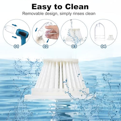 4-in-1 Portable Vacuum Cleaner High Power 16000PA Suction Handheld Car Vacuum with 1500mAh Battery Multi-nozzles for Car Home Office Pet