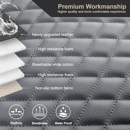 Pu Leather Car Seat Bottom Covers Protectors Include 1 Rear Bench Seat Cover Universal Fit 90% Vehicles