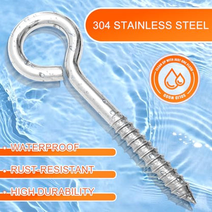 2Pcs Self Tapping Eyelet Screw Eye Bolt