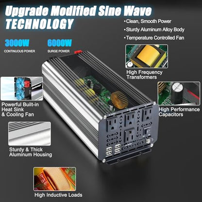3000W Power Inverter 12V to 110V