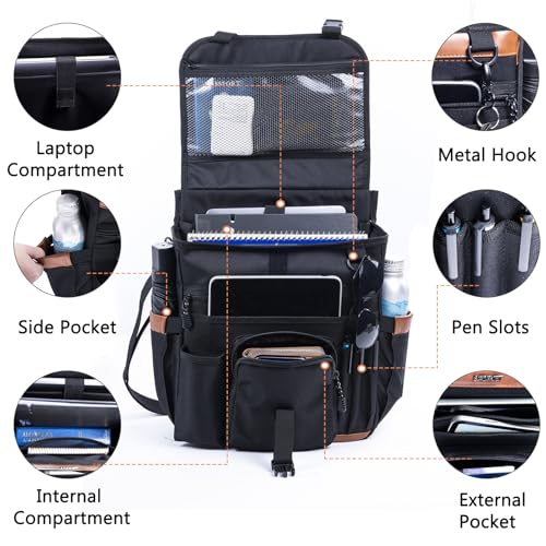 Car Seat Organizer with Lid and Laptop Compartment