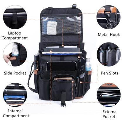 Car Seat Organizer with Lid and Laptop Compartment