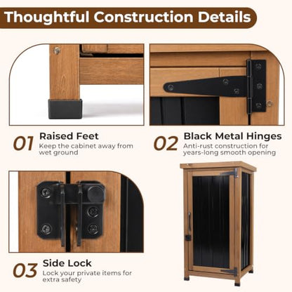 Outdoor Storage Cabinet Waterproof with Metal Top