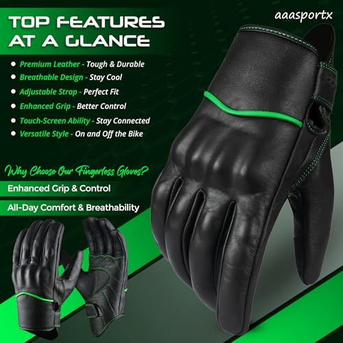 Motorcycle Gloves Men's Leather Motorbike Gloves Touchscreen Function