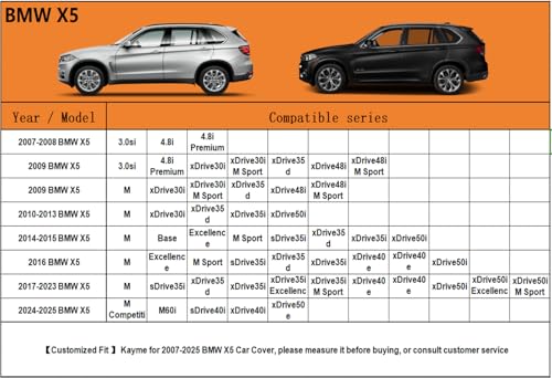 6 Layers Waterproof SUV Car Cover for BMW X5 2007