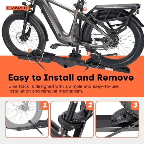 E1 Ebike Rack with Ramp 100lbs 5'' Tire 2'' Receiver