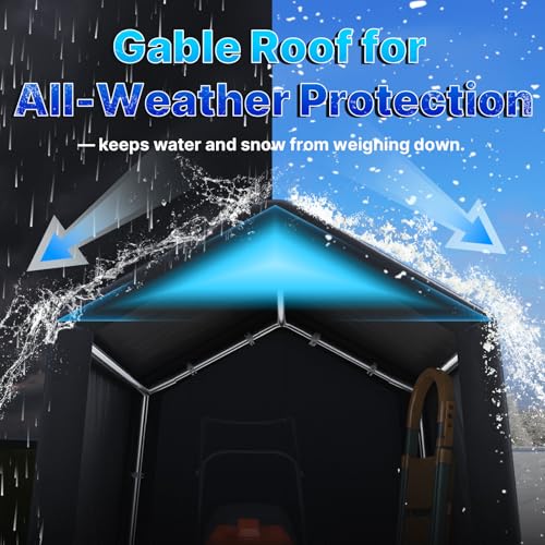 8x8 ft Storage Shelter Garage Tent with 2 Roll up Doors & Vents Outdoor Portable Carport for Motorcycle ATV Anti