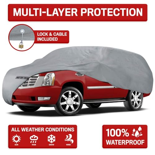 4-Layer 4-Season Auto (Waterproof Outdoor UV Protection for Heavy Duty Use Full Car Cover for Vans, Suvs, Crossovers up to 185")