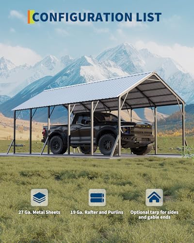 13x26x11 ft Metal Carport Kit