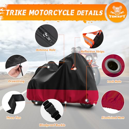 Trike Cover Heavy Duty Waterproof 3 Wheel Motorcycle Cover