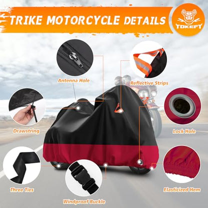 Trike Cover Heavy Duty Waterproof 3 Wheel Motorcycle Cover