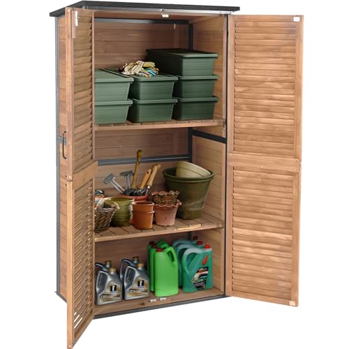 Outdoor Storage Shed with Adjustable Shelfs Tool Cabinet with Floor