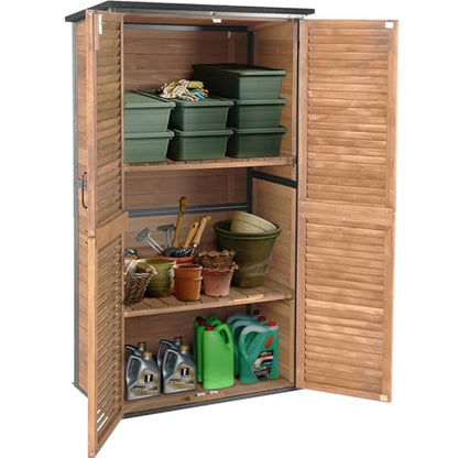 Outdoor Storage Shed with Adjustable Shelfs Tool Cabinet with Floor