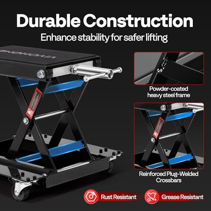 1100 Lbs Motorcycle Lift Jack with Dolly Wheels