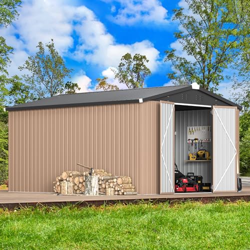 10' x 14' Large Waterproof Metal Garden Tool Shed
