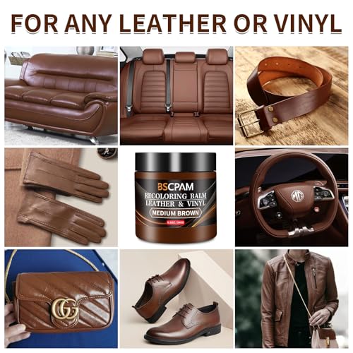 Medium Brown Leather Recoloring Balm with 100ml Mink Oil