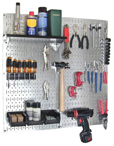 30-WGL-200GVB Galvanized Steel Pegboard Tool Organizer, Galv/Black