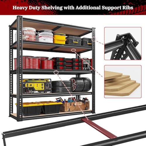 40" W Storage Shelves Load 2500Lbs for Garage Pantry Closet Kitchen (2 Count)