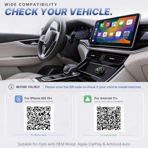 2 in1 Wireless CarPlay Adapter for Apple CarPlay & Android Auto