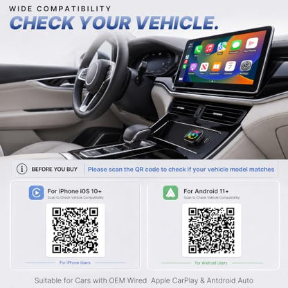 2 in1 Wireless CarPlay Adapter for Apple CarPlay & Android Auto