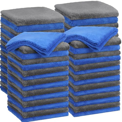 30 Pcs 16 x 16 Inch Edgeless Microfiber Plush Towels for Cars Detailing Drying Wash Polishing Absorbent Cleaning Cloths (30 Count)