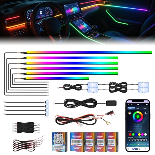 2026 Upgraded Dreamcolor Acrylic Interior Car LED Strip Light with Self