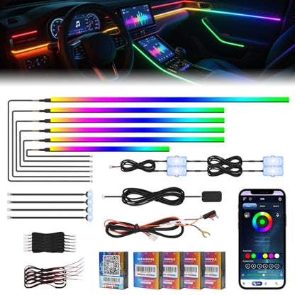 2026 Upgraded Dreamcolor Acrylic Interior Car LED Strip Light with Self