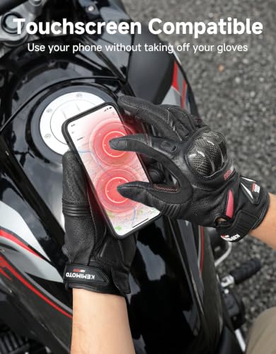 Sheepskin Leather Motorcycle Gloves for Men
