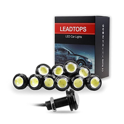 10Pcs 18mm 12V Eagle Eye LED Car Fog DRL Daytime Running Light Backup Reverse Tail Rock Lights Small bulb (10 Count)