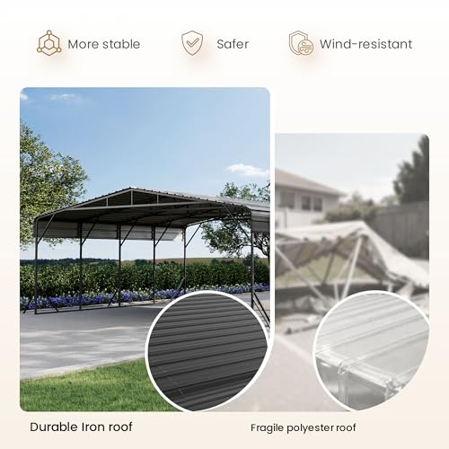 20'x20' Carport with Galvanized Steel Roof