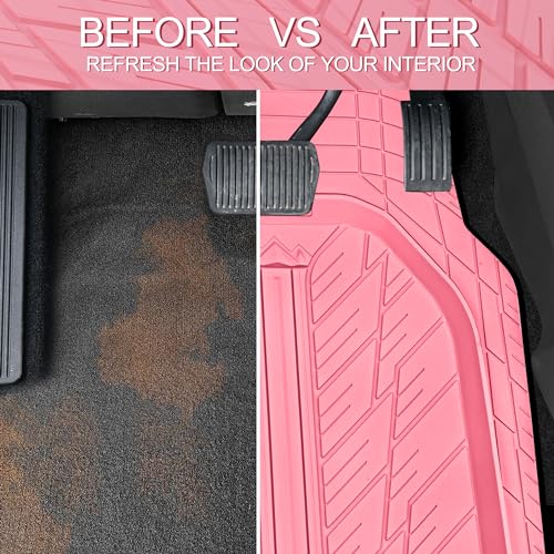 DeepDish Pink Floor Mats for Cars Full Set (4 Count)