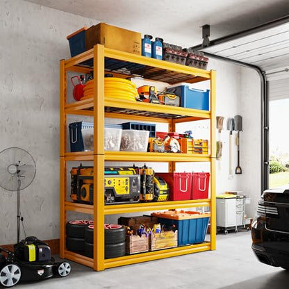 Storage Shelves 40''W Garage Shelving Heavy Duty Metal Shelving 2000LBS Metal Shelves 5 Tier Industrial Shelf for Kitchen Pantry Warehouse Basement 72" H x 40''W x 17.8''D Yellow (2 Count)