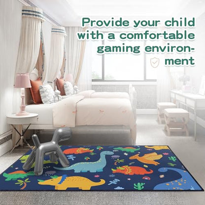 Cute Cartoon Dinosaur Rug for Bedroom