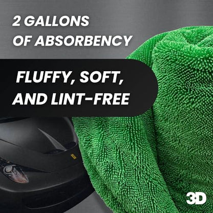 Hydro-FIL XL | Professional Grade Microfiber Towel | Extra Large 20” x 31.5” | Highly Absorbent | Premium Drying Cloth for Car Detailing | Green