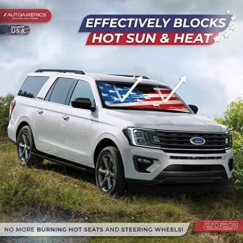 Truck Windshield Sun Shade with Storage Pouch & Anti