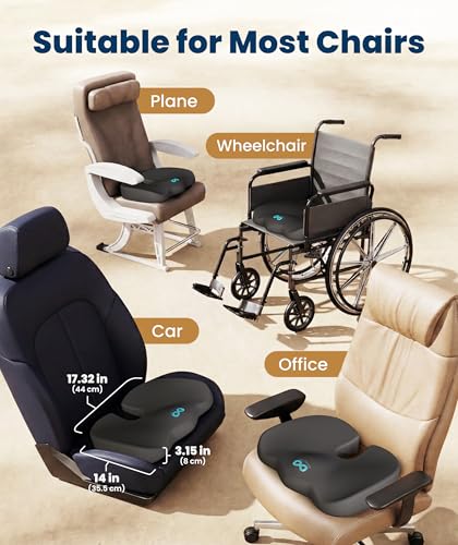 Doctor Recommended Memory Foam Seat Cushion for Office Chairs & Car
