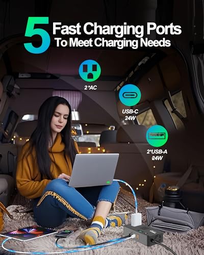 300W Car Inverter Power Outlet Dual AC Car Plug Adapter Outlet