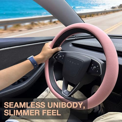 Nappa Leather Steering Wheel Cover for Tesla Model Y