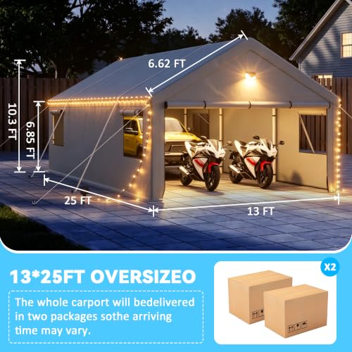 13x25 FT Carport Canopy Heavy Duty