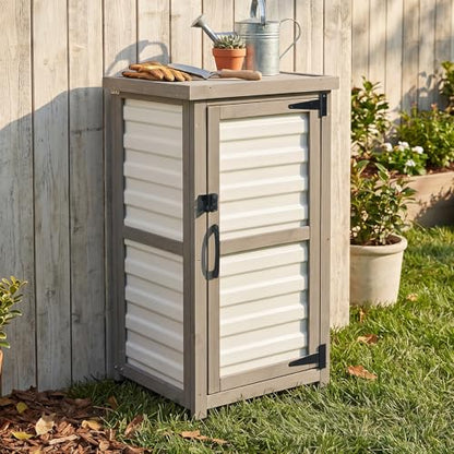 Outdoor Storage Cabinet with Metal Top