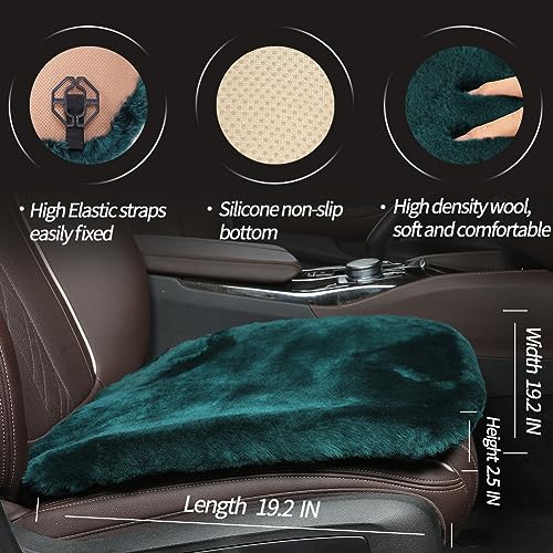 Genuine Sheepskin Car Seat Cushion Seat Covers for Cars Trucks SUV Comfort Seat Protector Pad for Car Driver Seat Car Accessories for Women Office Chair Decor