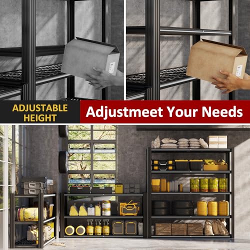 48" W Metal Garage Shelving 5 Tier Storage Shelves Heavy Duty 3030LBS