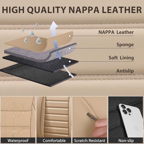 Nappa Leather Car Seat Covers Full Set