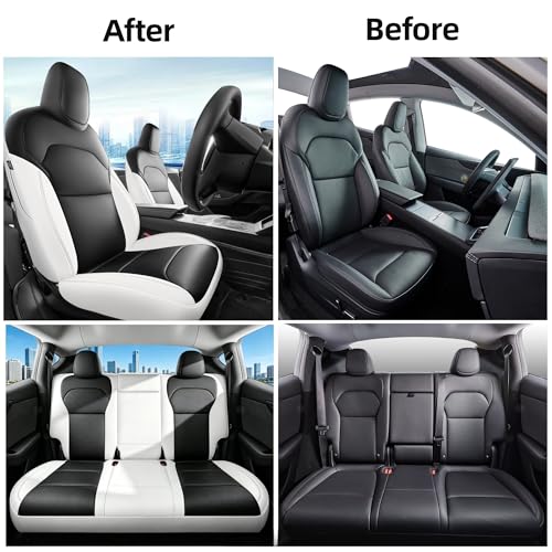 Leather Seat Covers for Tesla Model Y Juniper 2025 2026 Full Set