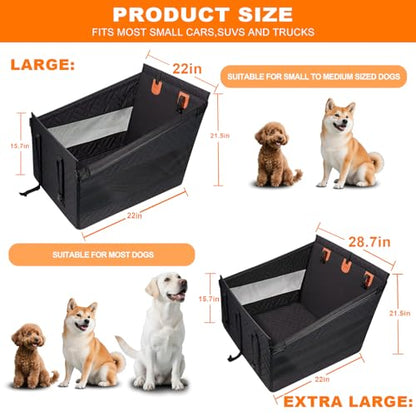 Dog Car Seat for Large Medium Dogs with Seat Belt