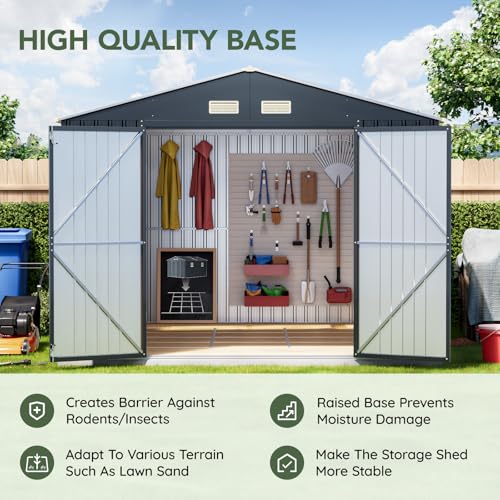 10 x 12 FT Metal Storage Shed for Backyard