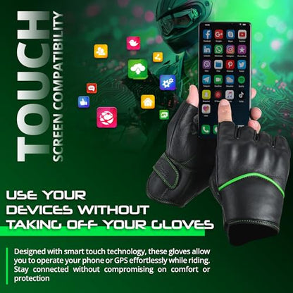 Motorcycle Gloves Men's Leather Motorbike Gloves Touchscreen Function